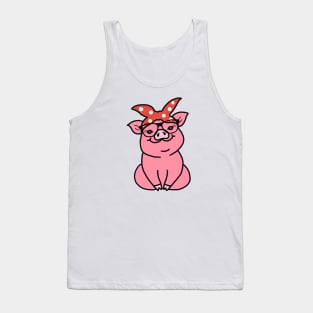 Pig with Glasses Tank Top